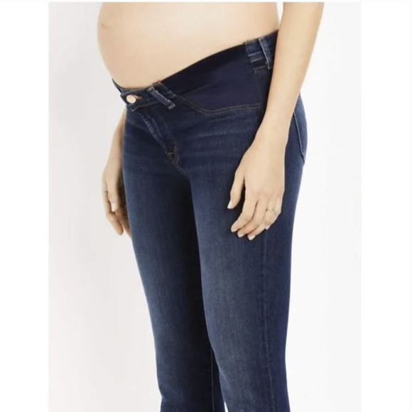 J Brand Maternity MAMA J Elastic Waist Side Panel Blue Demin Jeans Pants Size 25 - Picture 4 of 17